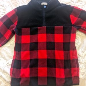 Boys Red Checker Fleece Sweater